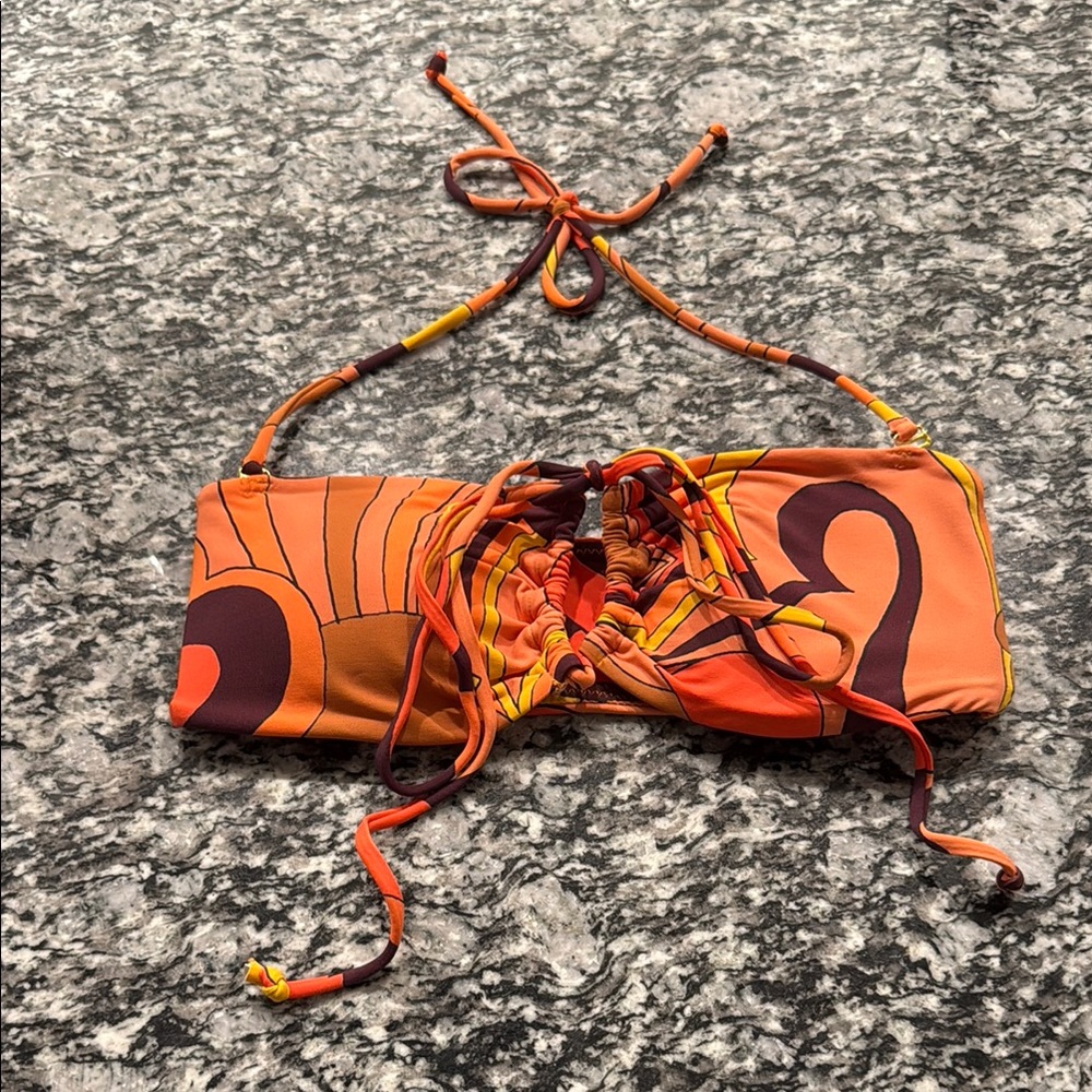 Vibrant Orange Bandeau Bikini Top